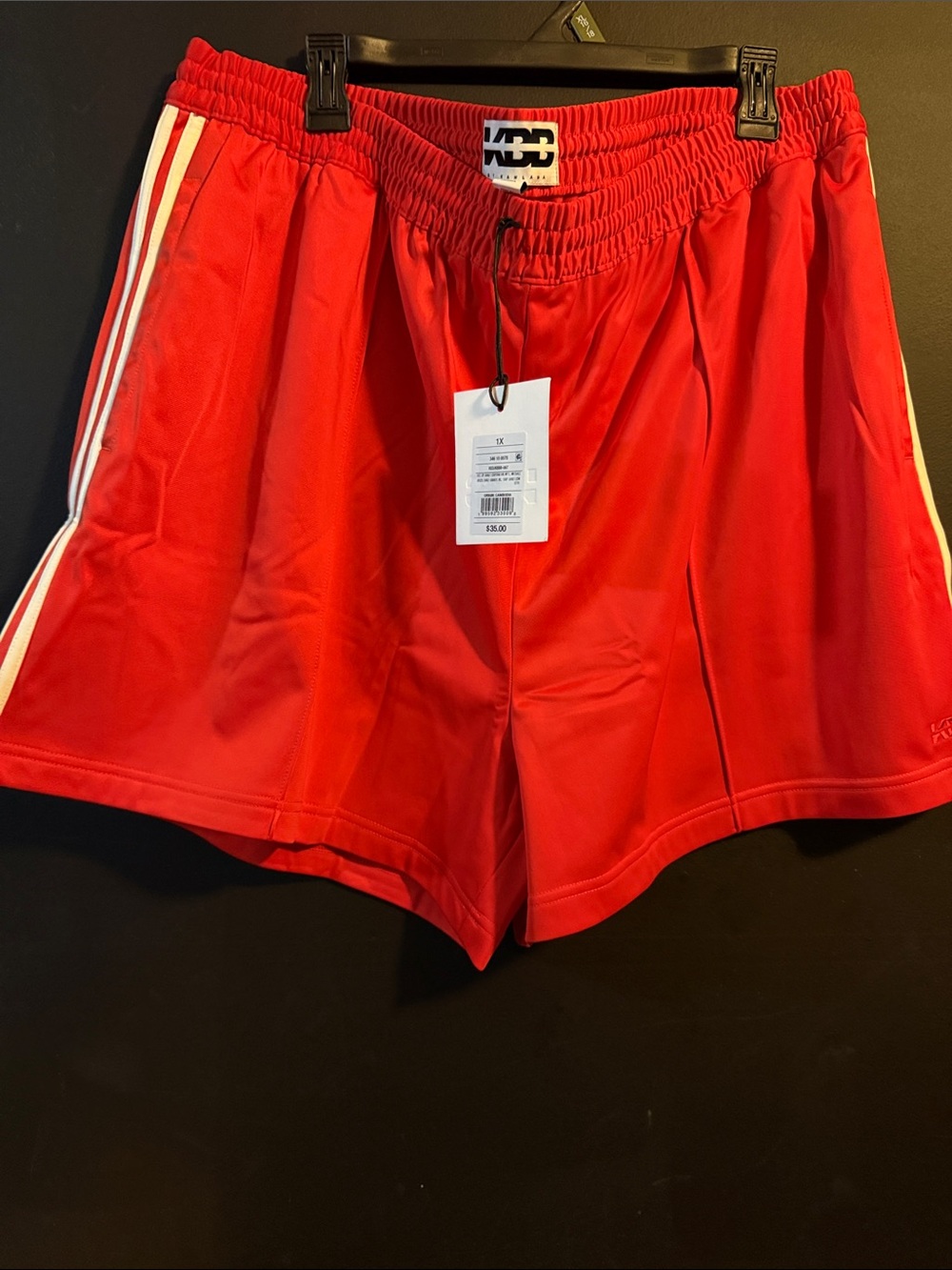 KBB by Kahlana Red Athletic women’s Shorts with White Side Stripes size 1X